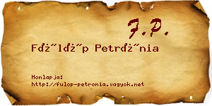 Fülöp Petrónia névjegykártya